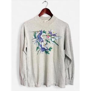 Vintage long-sleeve hummingbird t-shirt